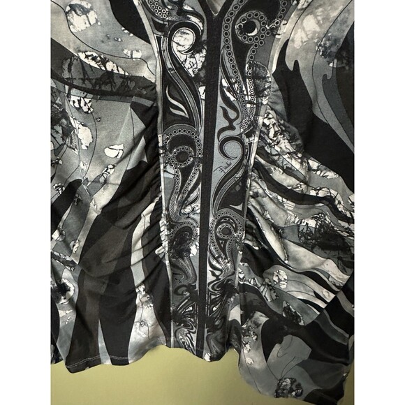 Vintage EMILIO PUCCI Black Grey Long Sleeves Top Blouse Shirt Size 12 US - Picture 3 of 13